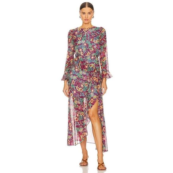 Saloni Jolene floral-print maxi dress US4 - Picture 1 of 10